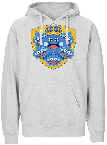 King Slime Shield - Quest, slime, king slime, monsters, golem, game, gaming, gamer, video games, rpg, jrpg, echoes of an elusive age, kawaii, Quest xi, erdr - Fairtrade Hoodie
