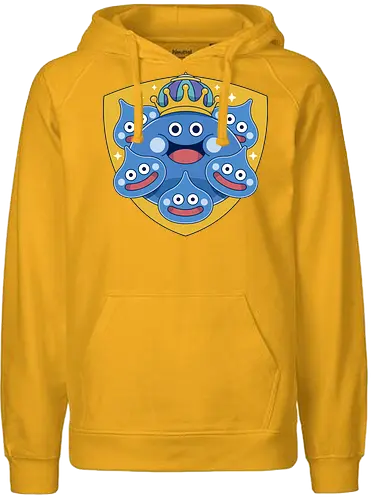 King Slime Shield - Quest, slime, king slime, monsters, golem, game, gaming, gamer, video games, rpg, jrpg, echoes of an elusive age, kawaii, Quest xi, erdr - Fairtrade Hoodie