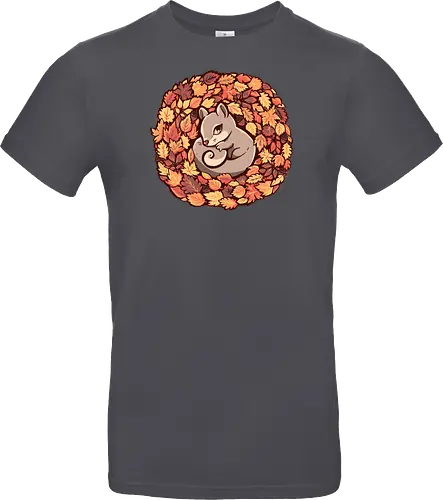 Squirrel upon Autumn Leaves