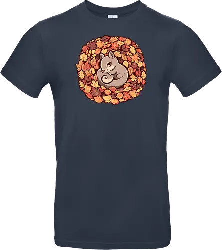 Squirrel upon Autumn Leaves