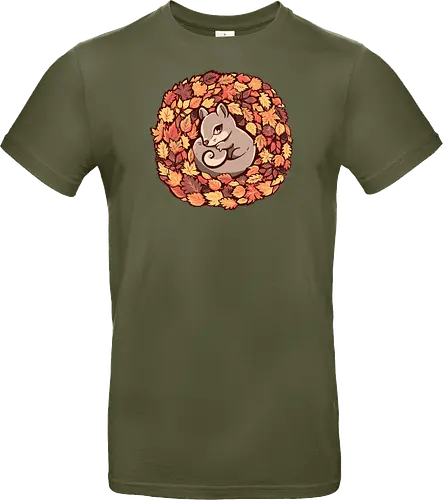 Squirrel upon Autumn Leaves