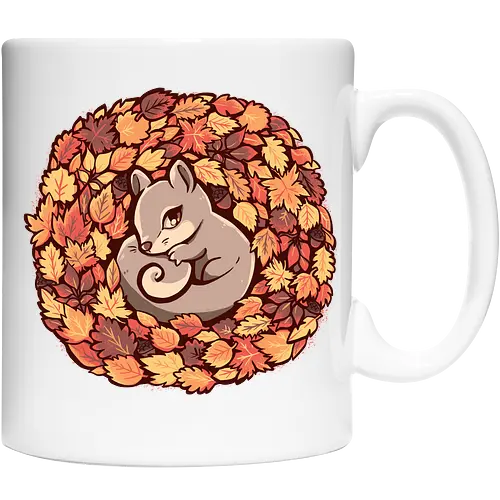 Squirrel upon Autumn Leaves