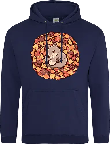 Squirrel upon Autumn Leaves
