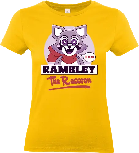 Rambley The Raccoon Vintage - indigo park, rambley the raccoon, mascot, cute, kawaii, horror, terror, survival, game, video games, gaming, gamer, lloyd lion, mollie macaw, finley s serpent - Standard T-Shirt (Women)