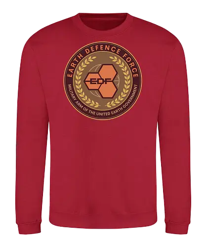 Earth Defence Force Emblem - red faction guerrilla, edf, mars, darius mason, revolutionary, destruction, alec mason, ultor corporation, marauders, saints row, video game, gaming, gamer, armageddon, rth defence force - Sweatshirt