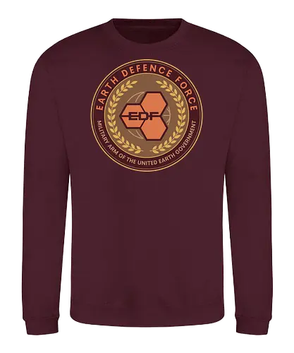 Earth Defence Force Emblem - red faction guerrilla, edf, mars, darius mason, revolutionary, destruction, alec mason, ultor corporation, marauders, saints row, video game, gaming, gamer, armageddon, rth defence force - Sweatshirt