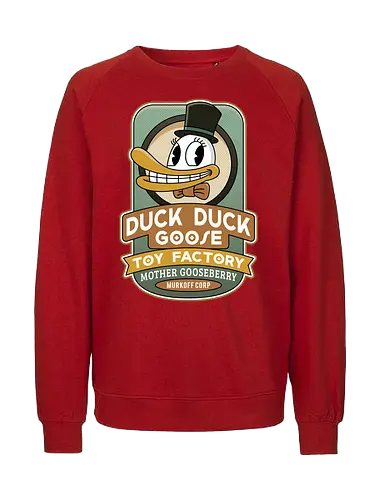 Sinyala Toy Factory Vintage - the outlast trials, outlast, outlast 2, murkoff corporation, mount massive asylum, camcorder, mother gooseberry, horror, duck, survival, leland coyle, gamer, gaming, video games, mind control - Fairtrade Sweatshirt