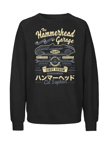 Hammerhd Regalia Garage - Final, cid sophiar, garage, regalia, cindy aurum, gladious, prompto, ffxv, noctis lucis caelum, Kweh, hammerhd, hammer hd, Final xv, Final 15, Final xiv - Fairtrade Sweatshirt