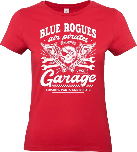 Blue Rogues Pirates Garage - sky pirates, air pirates, blue rogues, vyse, skull, eternal arcadia, adventure, rpg, jrpg, video game, gaming, nostalgia, dreamcast - Standard T-Shirt (Women)