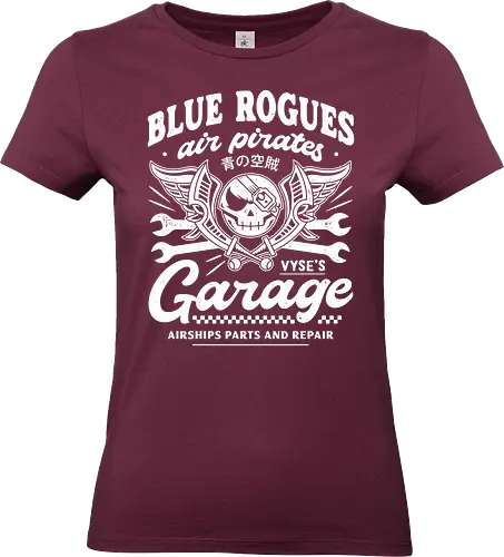 Blue Rogues Pirates Garage - sky pirates, air pirates, blue rogues, vyse, skull, eternal arcadia, adventure, rpg, jrpg, video game, gaming, nostalgia, dreamcast - Standard T-Shirt (Women)