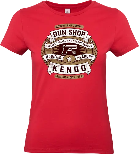 Kendo Gun Shop Emblem - Horror, jill valentine, leon s kennedy, jill sandwich, biohazard, umbrella corporation, raccoon city, albert wesker, chris redfield, horror, re2, re3, Horror 2, Horror 3 nemesis, Horror 4 - Standard T-Shirt (Women)