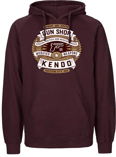 Kendo Gun Shop Emblem - Horror, jill valentine, leon s kennedy, jill sandwich, biohazard, umbrella corporation, raccoon city, albert wesker, chris redfield, horror, re2, re3, Horror 2, Horror 3 nemesis, Horror 4 - Fairtrade Hoodie