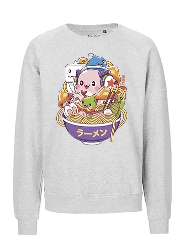 Maple World Monsters Ramen - maplestory, maplestory 2, maple story, slime, yeti, orange mushroom, kawaii, anime, chibi, nostalgia, video game, gaming, gamer, zakum helm, pink bn - Fairtrade Sweatshirt