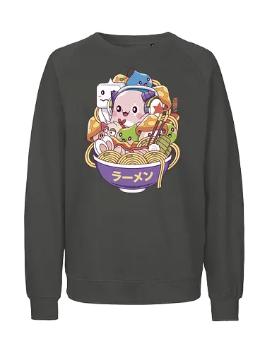 Maple World Monsters Ramen - maplestory, maplestory 2, maple story, slime, yeti, orange mushroom, kawaii, anime, chibi, nostalgia, video game, gaming, gamer, zakum helm, pink bn - Fairtrade Sweatshirt