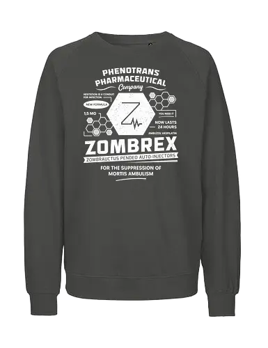 Zombrex Emblem - frank west, zombie, zombrex, chuck greene, game, video game, gaming, gamer, survival horror, terror, willamette parkview mall, Horror, biohazard, dd rising, dd rising 2 - Fairtrade Sweatshirt