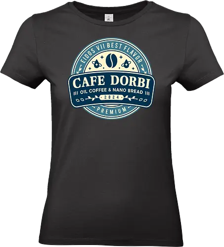 Cafe Dorbi Emblem - stellar blade, eve, adam, tech, naytiba, eidos 7, eidos vii, eve defense force, cafe dorbi, coffee, game, gaming, gamer, video games, rth - Standard T-Shirt (Women)