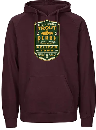 Trout Derby Pelican Town - Farming, Spirit, Spirits, rpg, game, gaming, gamer, video games, farming game, farming simulator, pelican town, farmer, stardrop, krobus, fishing festival - Fairtrade Hoodie