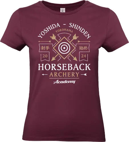 Horseback Archery Emblem - rise of the ronin, samurai, ninja, japanese, japan, rpg, gaming, grappling hook, glider, katana, tokugawa shogunate, nioh, game, video game, gamer - Standard T-Shirt (Women)