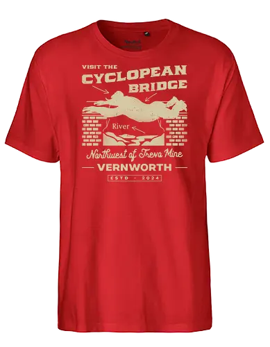 Cyclopean Bridge Emblem - dragon, dogma, dark arisen, gransys, rpg, jrpg, fantasy, bitterblack isle, gran soren, riftstone, pawns, video games, gaming, gamer,  - Fairtrade T-Shirt