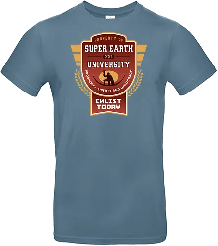  Super Earth University Emblem - hell, diver, spread democracy, spreading democracy, liber tea, enlist today, super earth, terminids, shooter, bile titan, gamer, video game, gaming, space - Standard T-Shirt