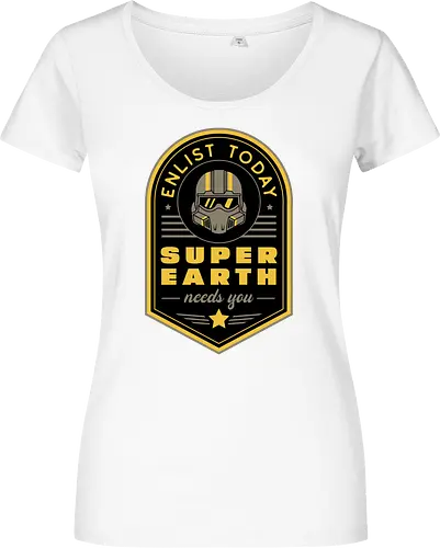 Super Earth Needs You - hell, diver, hell, diver, hell, diver 2, hell, diver ii, spread democracy, spreading democracy, terminids, bile titan, gamer, video game, gaming, shooter, space, liber tea, enlist today, super earth - Women T-Shirt