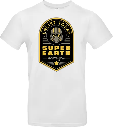 Super Earth Needs You - hell, diver, hell, diver, hell, diver 2, hell, diver ii, spread democracy, spreading democracy, terminids, bile titan, gamer, video game, gaming, shooter, space, liber tea, enlist today, super earth - Standard T-Shirt