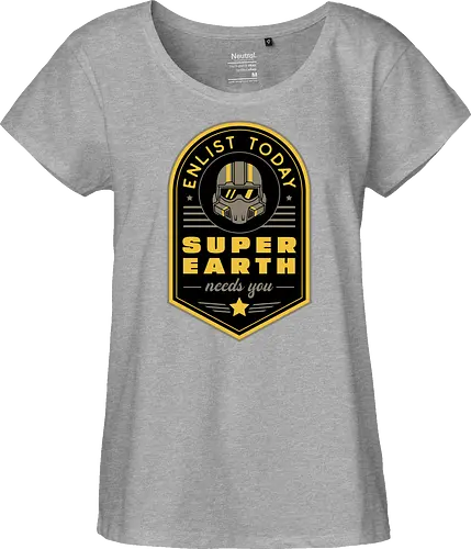 Super Earth Needs You - hell, diver, hell, diver, hell, diver 2, hell, diver ii, spread democracy, spreading democracy, terminids, bile titan, gamer, video game, gaming, shooter, space, liber tea, enlist today, super earth - Fairtrade Girl Shirt