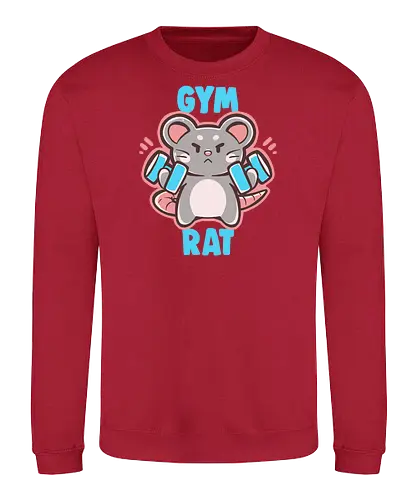 Gym Rat - gym rat, workout, gym lover, weights, weight lifter, girly, cute, rat, rodent, lift, fitness, fit, healthy, lifestyle, gains, girly workout, girl workout, Fitnessstudio-Ratte, Workout, Fitnessstudio-Liebhaber, Gewichte - Sweatshirt