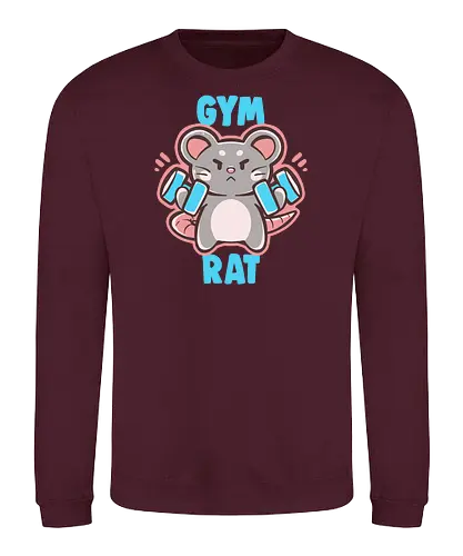 Gym Rat - gym rat, workout, gym lover, weights, weight lifter, girly, cute, rat, rodent, lift, fitness, fit, healthy, lifestyle, gains, girly workout, girl workout, Fitnessstudio-Ratte, Workout, Fitnessstudio-Liebhaber, Gewichte - Sweatshirt