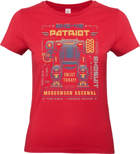 Democracy Exo Patriot Mech - hell, diver, spread democracy, spreading democracy, terminids, bile titan, exo 45 patriot, spill oil, libertea, enlist today, super earth, gamer, video game, gaming - Standard T-Shirt (Women)