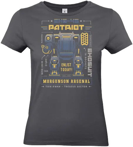 Democracy Exo Patriot Mech - hell, diver, spread democracy, spreading democracy, terminids, bile titan, exo 45 patriot, spill oil, libertea, enlist today, super earth, gamer, video game, gaming - Standard T-Shirt (Women)