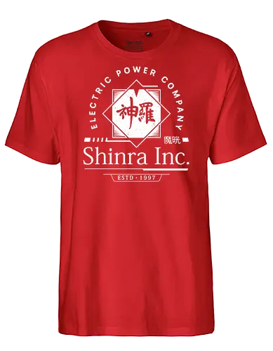 Shinra Inc Crest - Cloud, Final 7, Final vii rebirth, Gaming lockhart, Villain, barret wallace, avalanche, midgar, Final xiv, ff14, video game, shinra, gaming, Kupo, Kweh - Fairtrade T-Shirt