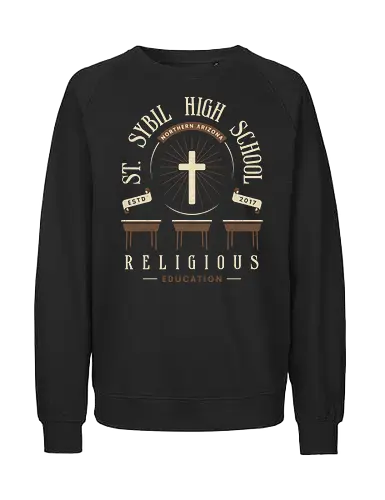 St Sybil High School Emblem - outlast, murkoff corporation, mount massive asylum, camcorder, mother gooseberry, horror, terror, survival, leland coyle, gamer, gaming, video games, mind control,  - Fairtrade Sweatshirt