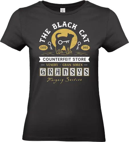  Gran Soren Black Cat - dragon, dogma, dark arisen, dragon dogma ii, gransys, rpg, jrpg, fantasy, bitterblack isle, gran soren, riftstone, pawns, video games, gaming, gamer - Standard T-Shirt (Women)