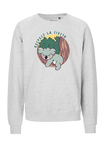 Respect la siesta - funny, koala, cute, sleep - Fairtrade Sweatshirt
