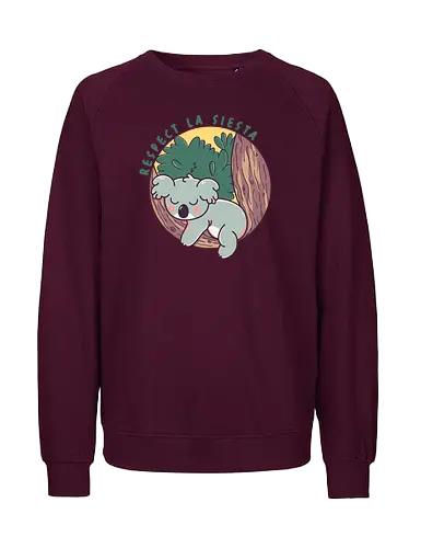 Respect la siesta - funny, koala, cute, sleep - Fairtrade Sweatshirt