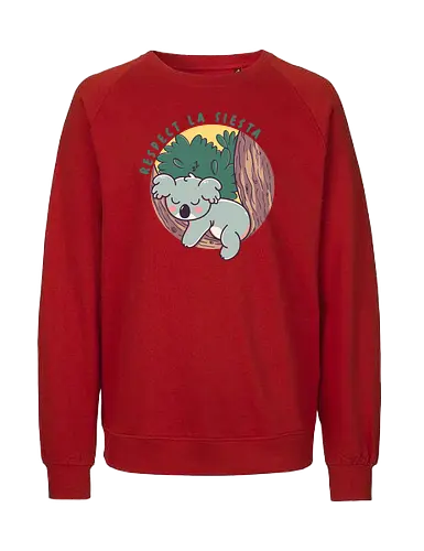 Respect la siesta - funny, koala, cute, sleep - Fairtrade Sweatshirt