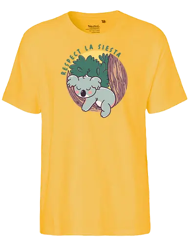 Respect la siesta - funny, koala, cute, sleep - Fairtrade T-Shirt