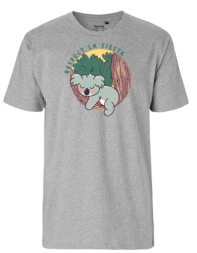 Respect la siesta - funny, koala, cute, sleep - Fairtrade T-Shirt