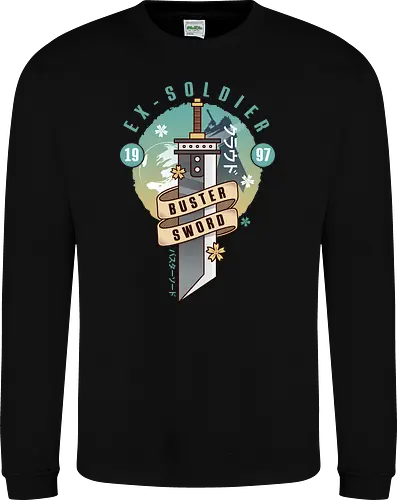 Cloud Buster Sword Emblem - Final, Final 7 rebirth, Villain, red xiii, nanaki, Gaming lockhart, Gaming gainsborough, aeris, Kweh, Cactus, game, video games, shinra, avalanche, Cloud - Sweatshirt