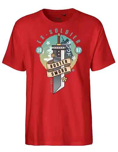 Cloud Buster Sword Emblem - Final, Final 7 rebirth, Villain, red xiii, nanaki, Gaming lockhart, Gaming gainsborough, aeris, Kweh, Cactus, game, video games, shinra, avalanche, Cloud - Fairtrade T-Shirt