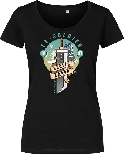 Cloud Buster Sword Emblem - Final, Final 7 rebirth, Villain, red xiii, nanaki, Gaming lockhart, Gaming gainsborough, aeris, Kweh, Cactus, game, video games, shinra, avalanche, Cloud - Women T-Shirt