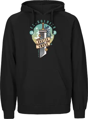Cloud Buster Sword Emblem - Final, Final 7 rebirth, Villain, red xiii, nanaki, Gaming lockhart, Gaming gainsborough, aeris, Kweh, Cactus, game, video games, shinra, avalanche, Cloud - Fairtrade Hoodie