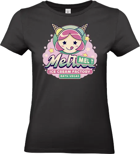 Bath Vegas Ice Cream - foamstars, baristador, video game, gaming, gamer, funny, mel t, ice cream, bath vegas, cute, kawaii, chibi, nerd, geek,  - Standard T-Shirt (Women)