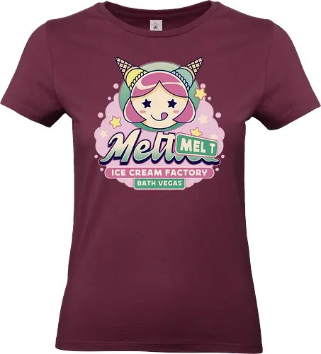 Bath Vegas Ice Cream - foamstars, baristador, video game, gaming, gamer, funny, mel t, ice cream, bath vegas, cute, kawaii, chibi, nerd, geek,  - Standard T-Shirt (Women)