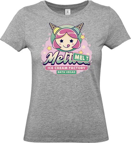 Bath Vegas Ice Cream - foamstars, baristador, video game, gaming, gamer, funny, mel t, ice cream, bath vegas, cute, kawaii, chibi, nerd, geek,  - Standard T-Shirt (Women)