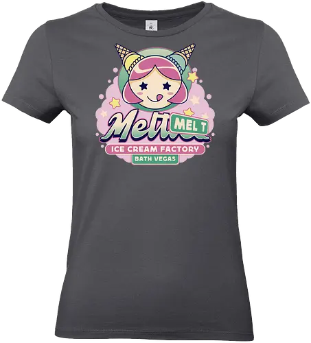 Bath Vegas Ice Cream - foamstars, baristador, video game, gaming, gamer, funny, mel t, ice cream, bath vegas, cute, kawaii, chibi, nerd, geek,  - Standard T-Shirt (Women)