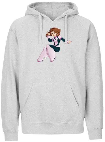 Float - mha, bnha, Academia, hero, uraraka, ochako, uraraka ochako, uravity, float, floaty, costume, hero costume, brown hair, brown eyes, pink, purplestar, purplestarphoenix, short hair, paw pads, girl, cute girl, cute, kawaii, hero outfit, anime, manga, Hiroaka - Fairtrade Hoodie