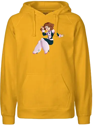 Float - mha, bnha, Academia, hero, uraraka, ochako, uraraka ochako, uravity, float, floaty, costume, hero costume, brown hair, brown eyes, pink, purplestar, purplestarphoenix, short hair, paw pads, girl, cute girl, cute, kawaii, hero outfit, anime, manga, Hiroaka - Fairtrade Hoodie
