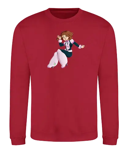 Float - mha, bnha, Academia, hero, uraraka, ochako, uraraka ochako, uravity, float, floaty, costume, hero costume, brown hair, brown eyes, pink, purplestar, purplestarphoenix, short hair, paw pads, girl, cute girl, cute, kawaii, hero outfit, anime, manga, Hiroaka - Sweatshirt